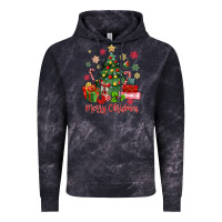 Cloud Black merry christmas tree with gift box Vintage Hoodie - MaliasSmallBusiness