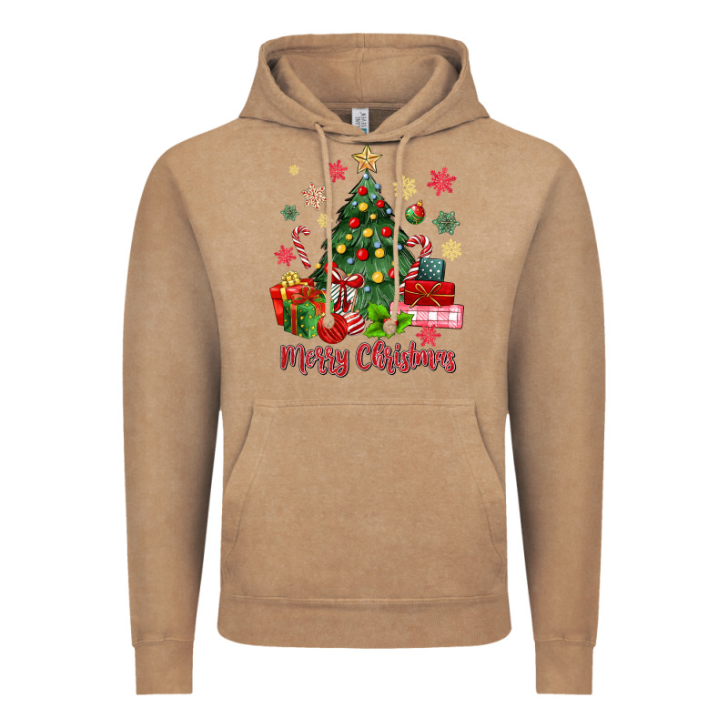 Merry Christmas Tree With Gift Box Vintage Hoodie by MaliasSmallBusiness | Teevron