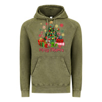 Vintage Olive merry christmas tree with gift box Vintage Hoodie - MaliasSmallBusiness