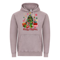 Vintage Zinc merry christmas tree with gift box Vintage Hoodie - MaliasSmallBusiness