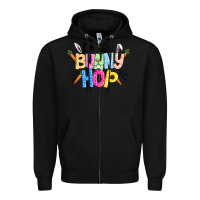 Black do the bunny hop easter Zipper Hoodie - CowGirlArtShop