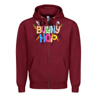 Burgundy do the bunny hop easter Zipper Hoodie - CowGirlArtShop