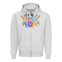 Dove Grey do the bunny hop easter Zipper Hoodie - CowGirlArtShop