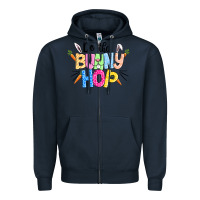 Navy do the bunny hop easter Zipper Hoodie - CowGirlArtShop