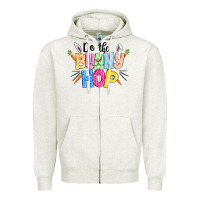 Oatmeal Heather do the bunny hop easter Zipper Hoodie - CowGirlArtShop