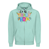 Seafoam do the bunny hop easter Zipper Hoodie - CowGirlArtShop