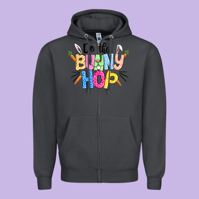 Do The Bunny Hop Easter Zipper Hoodie Designed By Cowgirlartshop