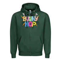 Sports Green do the bunny hop easter Zipper Hoodie - CowGirlArtShop