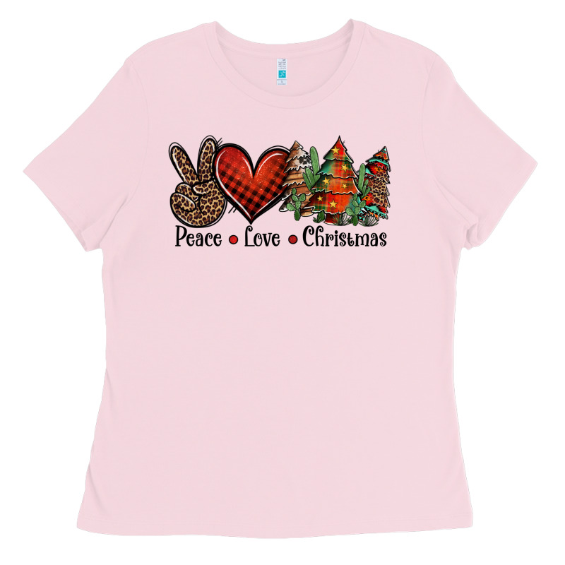 Peace Love Western Christmas Trees Ladies Tee by Jasminsmagicworld | Teevron