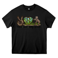 Black Peace Love Baby Gorilla Heavy Core Tee - LillyAllenDesigns