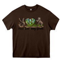 Chocolate Brown Peace Love Baby Gorilla Heavy Core Tee - LillyAllenDesigns