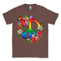 Chestnut Peace Pride LGBTQ+ And Flowers Classic Tee - BundleAndBundleShop