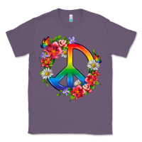 Lavender Peace Pride LGBTQ+ And Flowers Classic Tee - BundleAndBundleShop
