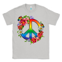 Moon Dust Peace Pride LGBTQ+ And Flowers Classic Tee - BundleAndBundleShop