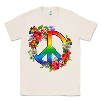 Natural Peace Pride LGBTQ+ And Flowers Classic Tee - BundleAndBundleShop