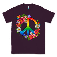 Plum Peace Pride LGBTQ+ And Flowers Classic Tee - BundleAndBundleShop