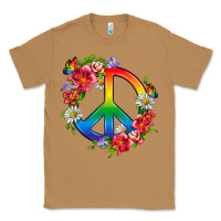 Toasted Coconut Peace Pride LGBTQ+ And Flowers Classic Tee - BundleAndBundleShop