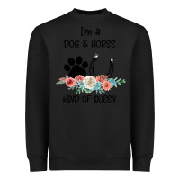 Black I'm A Dog & Horse Kind Of Queen Pet Lover Owner Heavyweight Sweatshirt - Bettercallsaul