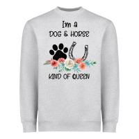 I'm A Dog & Horse Kind Of Queen Pet Lover Owner Heavyweight Sweatshirt | Teevron