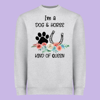 I'm A Dog & Horse Kind Of Queen Pet Lover Owner Heavyweight Sweatshirt Designed By Bettercallsaul