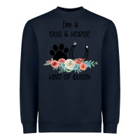 Navy I'm A Dog & Horse Kind Of Queen Pet Lover Owner Heavyweight Sweatshirt - Bettercallsaul