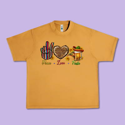 Peace Love Fiesta Urban Heavy Tee Designed By Bundleandbundleshop