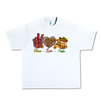 White Peace Love Fiesta Urban Heavy Tee - BundleAndBundleShop