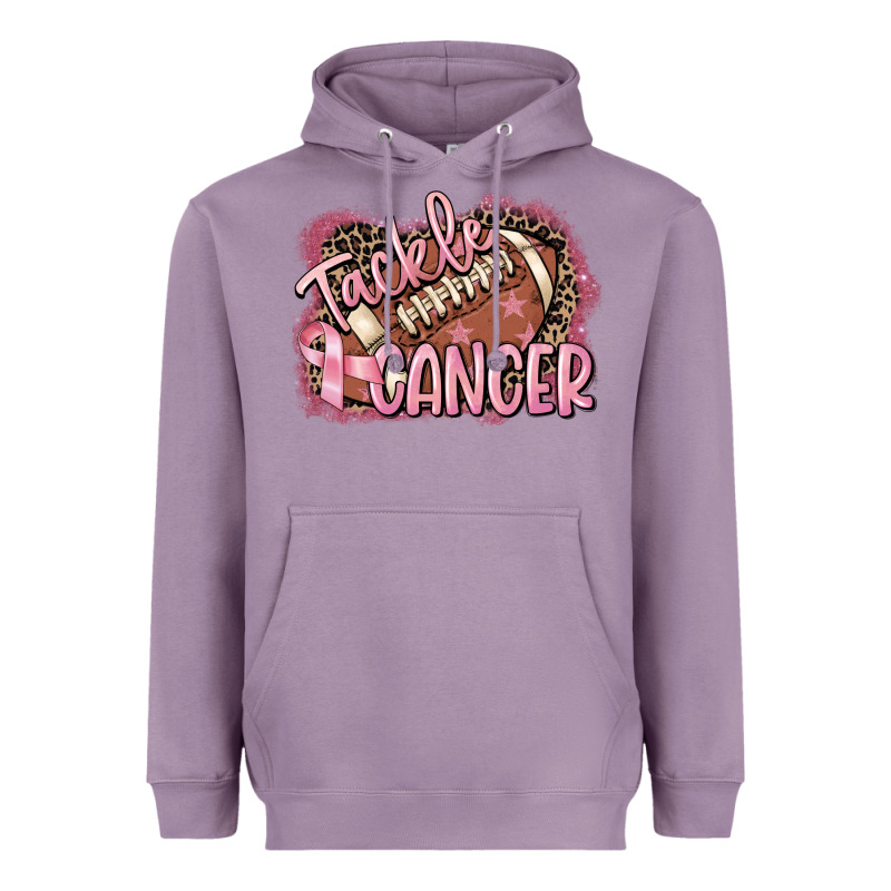 Tackle Cancer Football Heavyweight Hoodie by FaDigitalArtStudio | Teevron