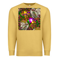 Antique Gold Mardi Gras Cow Leopard Seamless Pattern Premium Sweatshirt - FaDigitalArtStudio