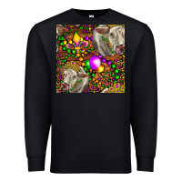 Black Mardi Gras Cow Leopard Seamless Pattern Premium Sweatshirt - FaDigitalArtStudio