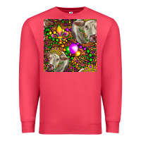 Cardinal Mardi Gras Cow Leopard Seamless Pattern Premium Sweatshirt - FaDigitalArtStudio