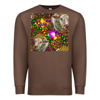 Chestnut Mardi Gras Cow Leopard Seamless Pattern Premium Sweatshirt - FaDigitalArtStudio