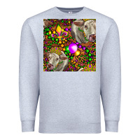 Heather Grey Mardi Gras Cow Leopard Seamless Pattern Premium Sweatshirt - FaDigitalArtStudio