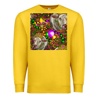 Lemon Mardi Gras Cow Leopard Seamless Pattern Premium Sweatshirt - FaDigitalArtStudio