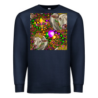 Navy Mardi Gras Cow Leopard Seamless Pattern Premium Sweatshirt - FaDigitalArtStudio