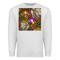 Oatmeal Heather Mardi Gras Cow Leopard Seamless Pattern Premium Sweatshirt - FaDigitalArtStudio