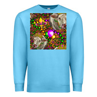 Ocean Blue Mardi Gras Cow Leopard Seamless Pattern Premium Sweatshirt - FaDigitalArtStudio