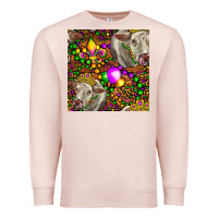 Pale Pink Mardi Gras Cow Leopard Seamless Pattern Premium Sweatshirt - FaDigitalArtStudio