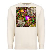 Sandshell Mardi Gras Cow Leopard Seamless Pattern Premium Sweatshirt - FaDigitalArtStudio