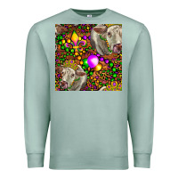 Seafoam Mardi Gras Cow Leopard Seamless Pattern Premium Sweatshirt - FaDigitalArtStudio