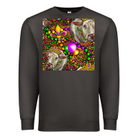 Smoke Mardi Gras Cow Leopard Seamless Pattern Premium Sweatshirt - FaDigitalArtStudio