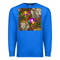 True Royal Mardi Gras Cow Leopard Seamless Pattern Premium Sweatshirt - FaDigitalArtStudio