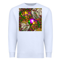 White Mardi Gras Cow Leopard Seamless Pattern Premium Sweatshirt - FaDigitalArtStudio