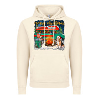 Vintage Artic Merry Christmas with camper van Vintage Hoodie - NancyCooperArtShop
