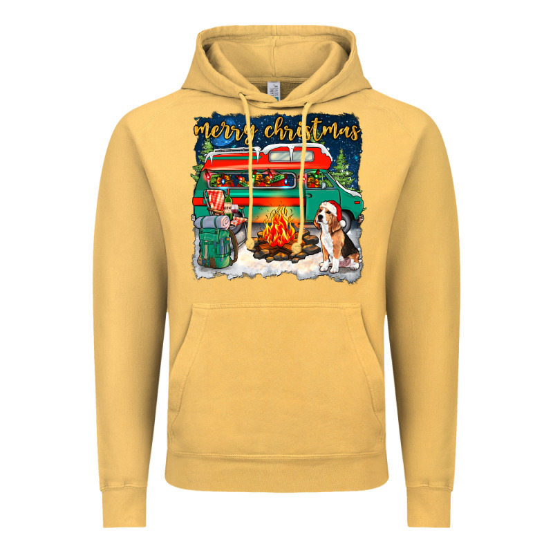 Merry Christmas With Camper Van Vintage Hoodie by NancyCooperArtShop | Teevron