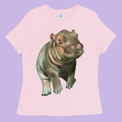 Baby Hippo Ladies Tee Designed By Lillyallendesigns