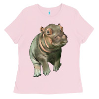 Bubblegum Pink baby hippo Ladies Tee - LillyAllenDesigns