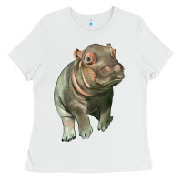 White baby hippo Ladies Tee - LillyAllenDesigns