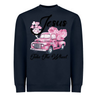 Navy Leopard Floral Pink Car Jesus Take The Wheel Heavyweight Sweatshirt - Bettercallsaul