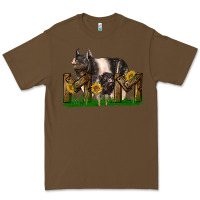 Cacao Western Mom With Hampshire Pig And Baby Pig Premium Tee - LillyAllenDesigns